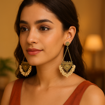 Gold Plated Pearl Earrings
