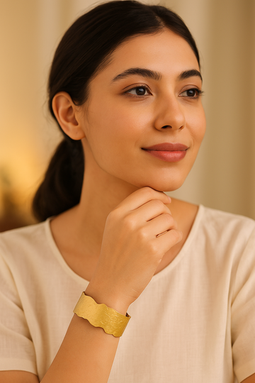 Handmade Gold-Plated Cuff Bracelet