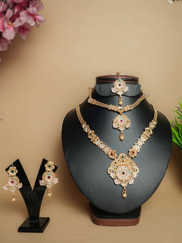 Gold-Plated Enameled Bridal Set