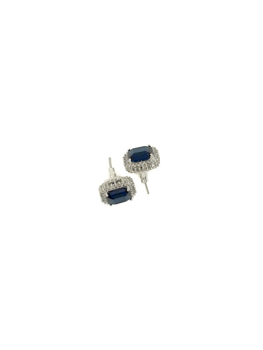 Viraasi Elegant Blue Saphire Stud Earrings