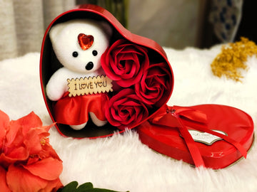 I Love You Deluxe Gift Collection Jewelry Box Eternal Roses & Keepsake Bear