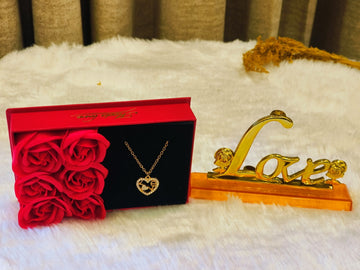 The Ultimate Valentine’s Day Bundle Eternal Rose LOVE Stand and Soap Rose Jewelry Box