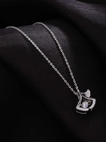 Cubic Zirconia Silver Plated Pendant