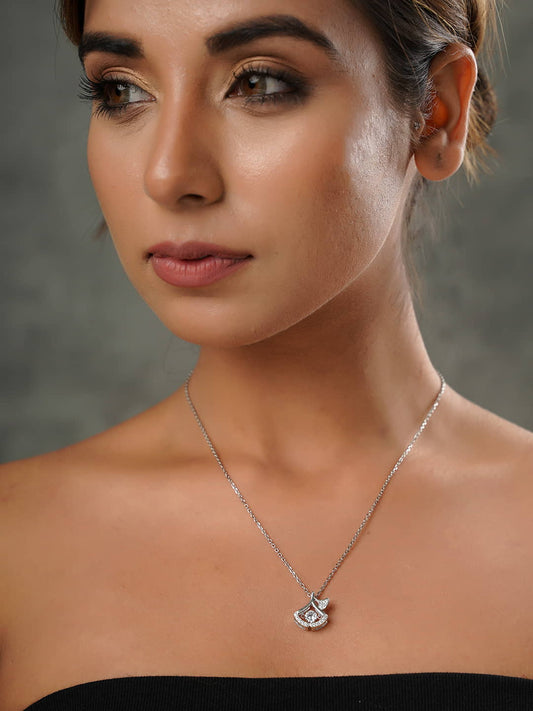 Cubic Zirconia Silver Plated Pendant
