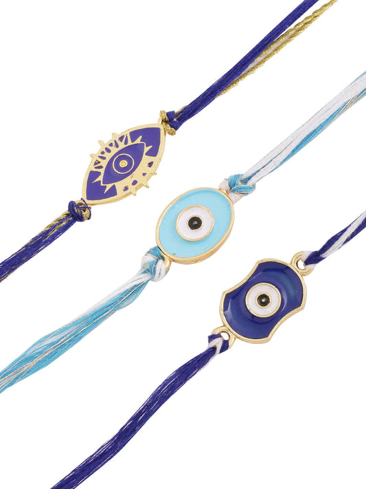 Hamsa Evil Eye Rakhi For Brother (Set of 3)