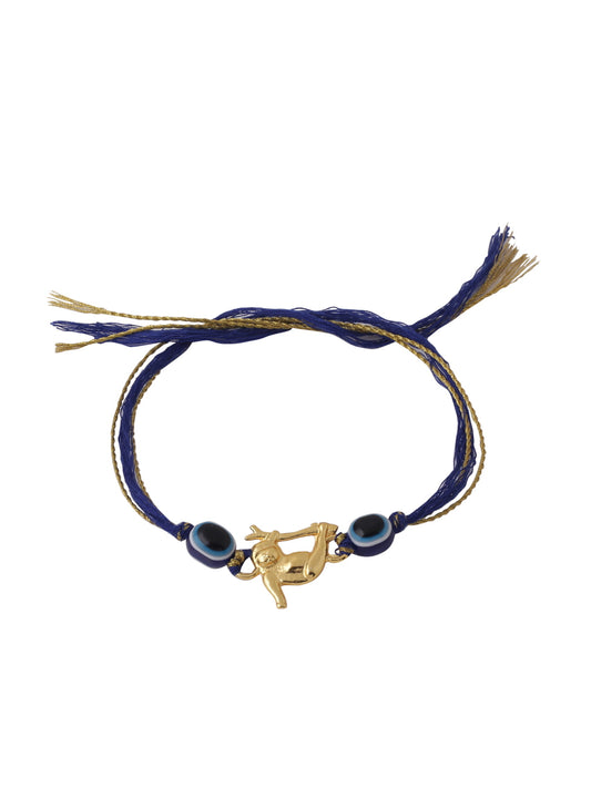 Gold Plated Monkey Rakhi For Kids