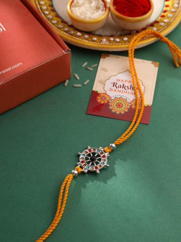 Colourful Stone Studded Rakhi For Brother
