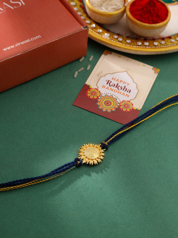 Gold-Plated Sunflower Rakhi