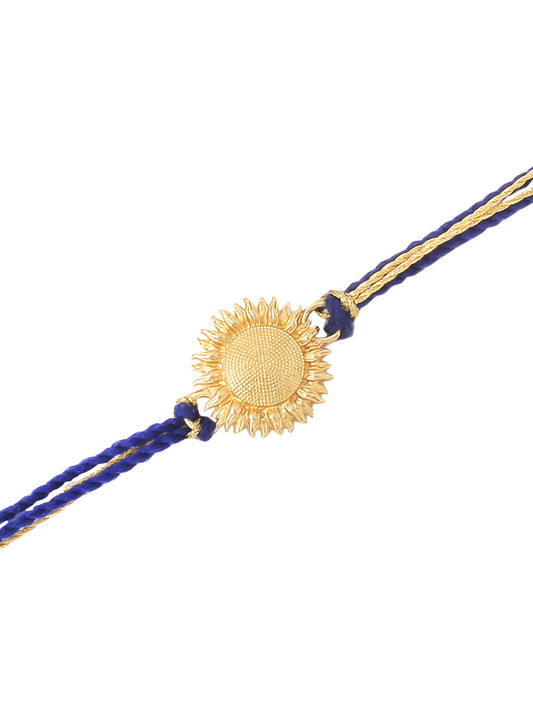 Gold-Plated Sunflower Rakhi