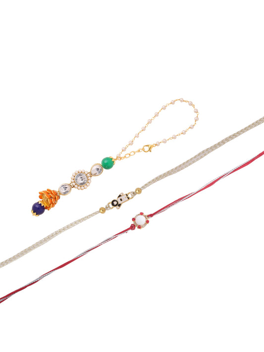 Bhaiya Bhabhi and Kids Rakhi Combo Set