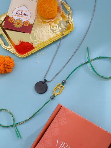 Rakhi with Evil Eye Chain Pendant For Brother