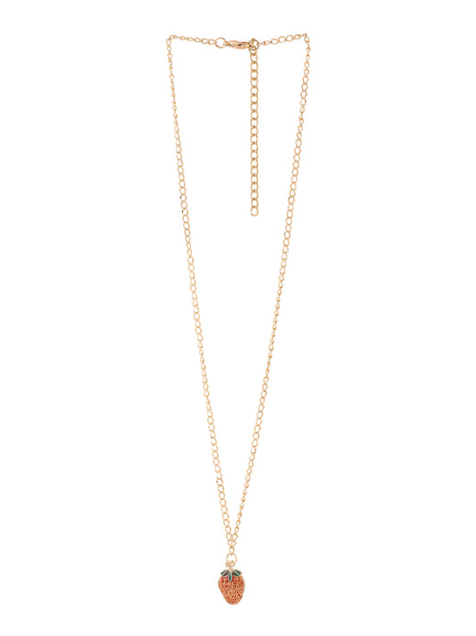 Strawberry Minimal Necklace For Girls