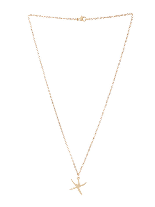 Viraasi Gold-Plated Starfish Pedant with Chain Neckalce