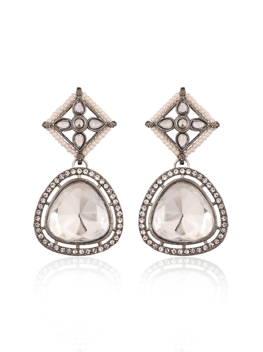 Silver Plated Diamond Earrings
