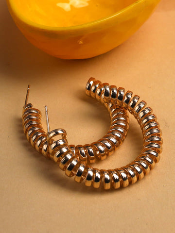 Gold Plated Wire Big Hoop Earring