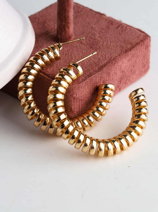 Gold Plated Wire Big Hoop Earring
