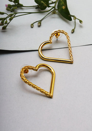 Gold Plated Heart Shape Earring