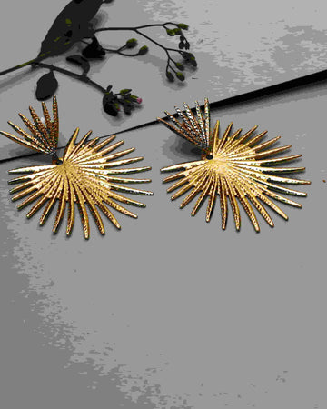 Gold Plated Leaf Dangler Earring