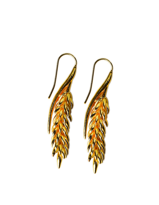 Gold Plated Leaf Dangler Earring