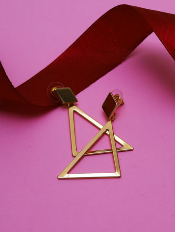Gold Plated Triangle Earring