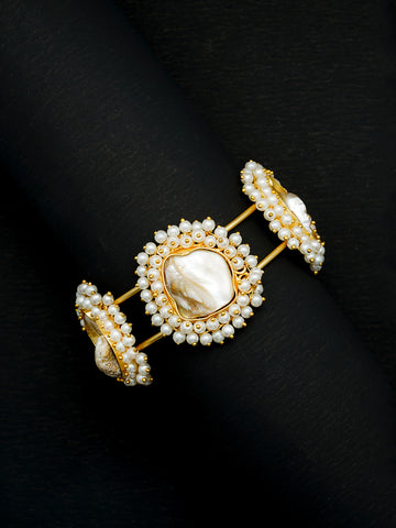 Raw Stone Beaded Cuff Bracelet