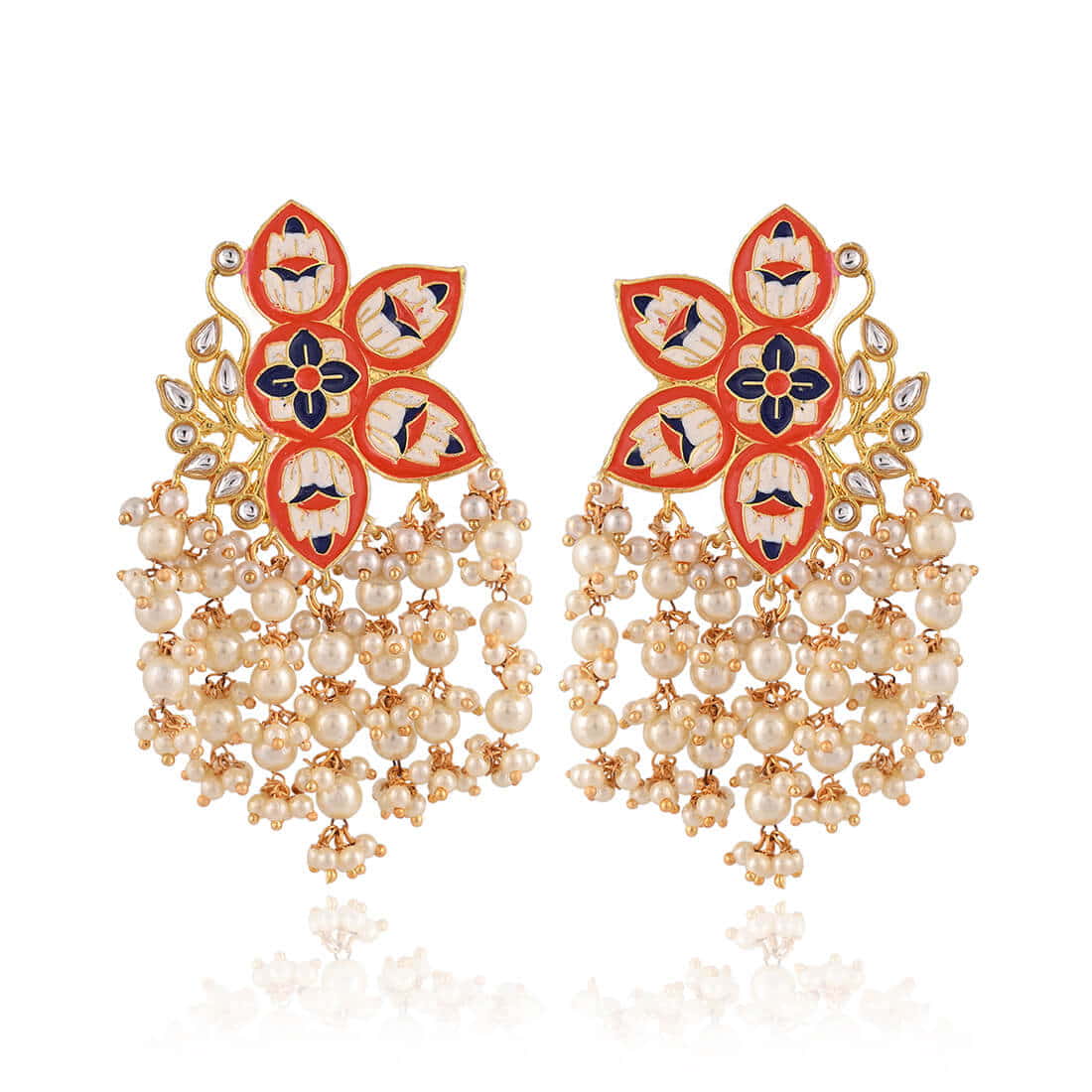 contemporary-jhumka-earrings-with-parls-orange-viraasi