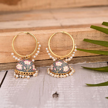lotus-hoop-meenakari-jhumka-earring-grey-viraasi