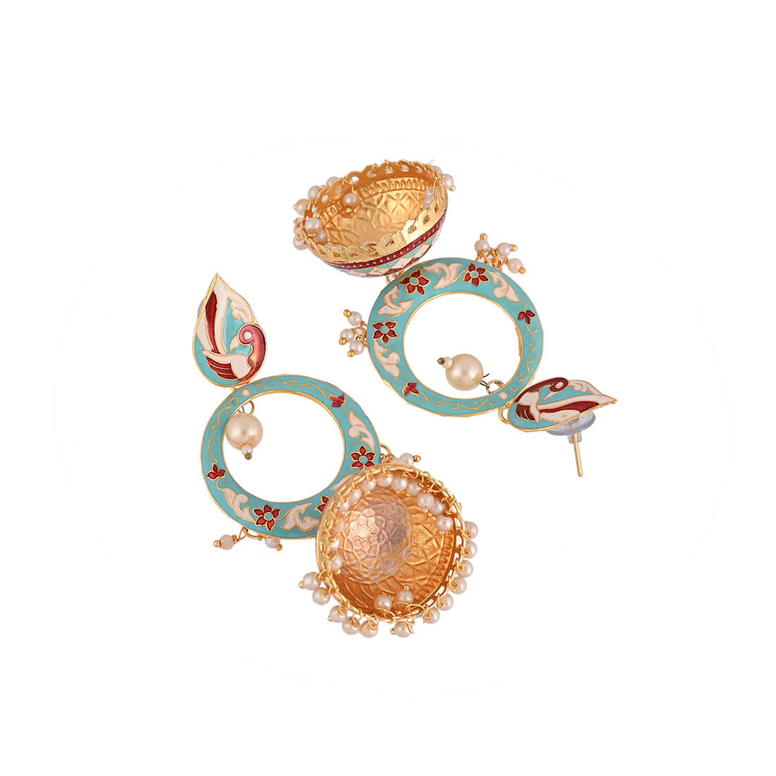 peacock-shape-meenakari-earrings-skyblue-viraasi