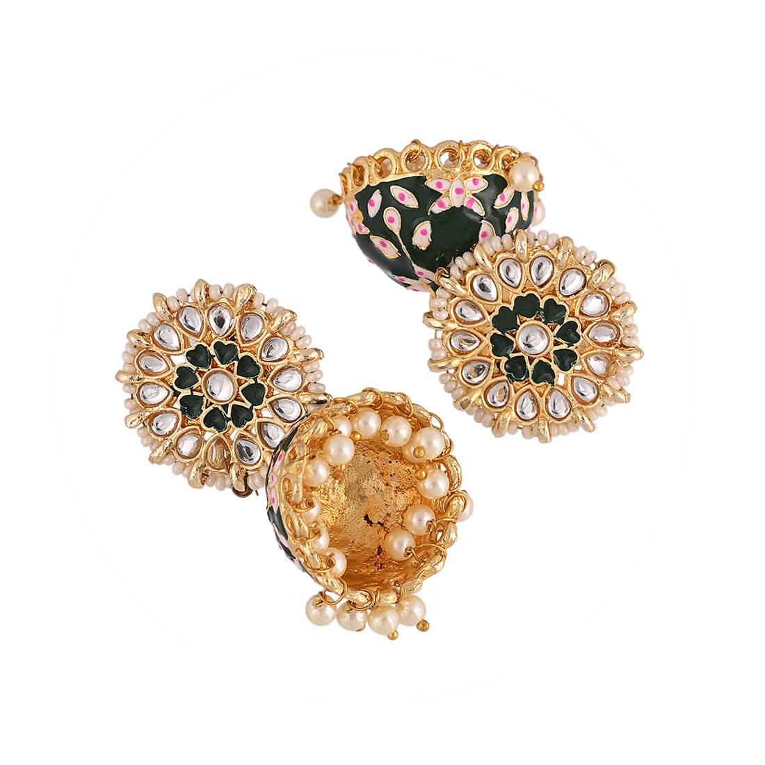 meenakari-jhumka-earrings-dark-green-viraasi