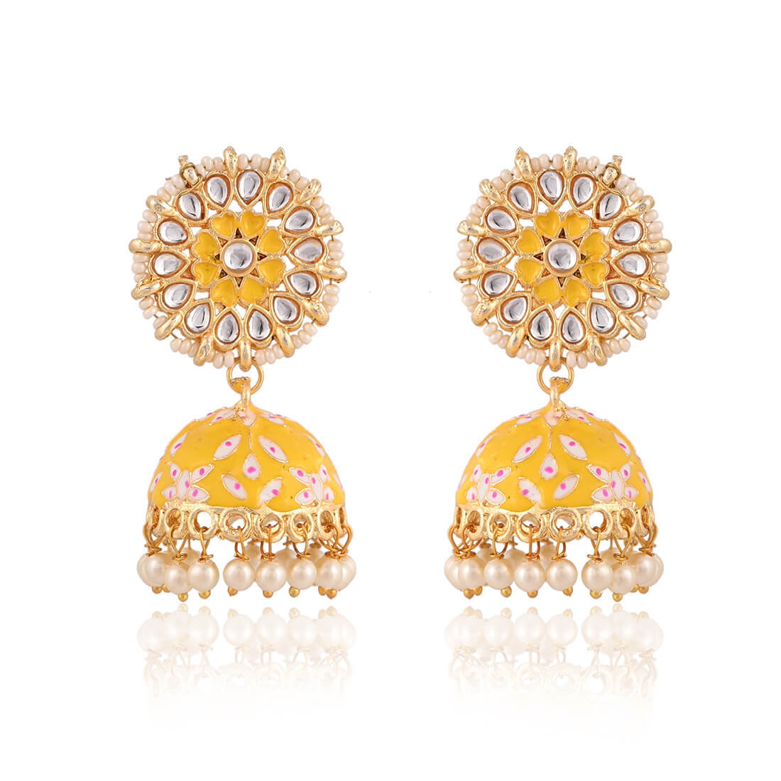 meenakari-jhumka-earrings-yellow-viraasi