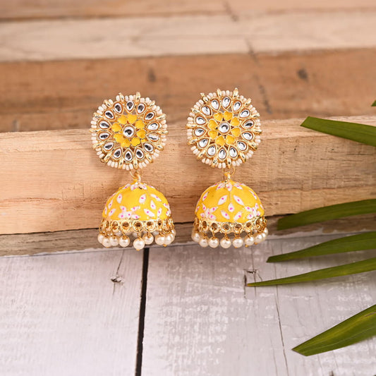 meenakari-jhumka-earrings-yellow-viraasi