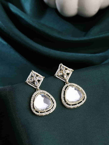 Kundan Studded Dangle Earrings For Women