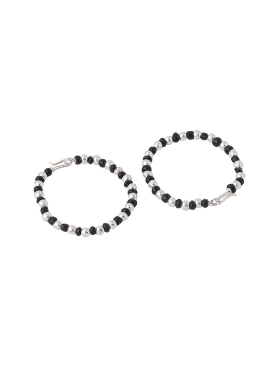 Silver and Black Beads Nazariya For Kids