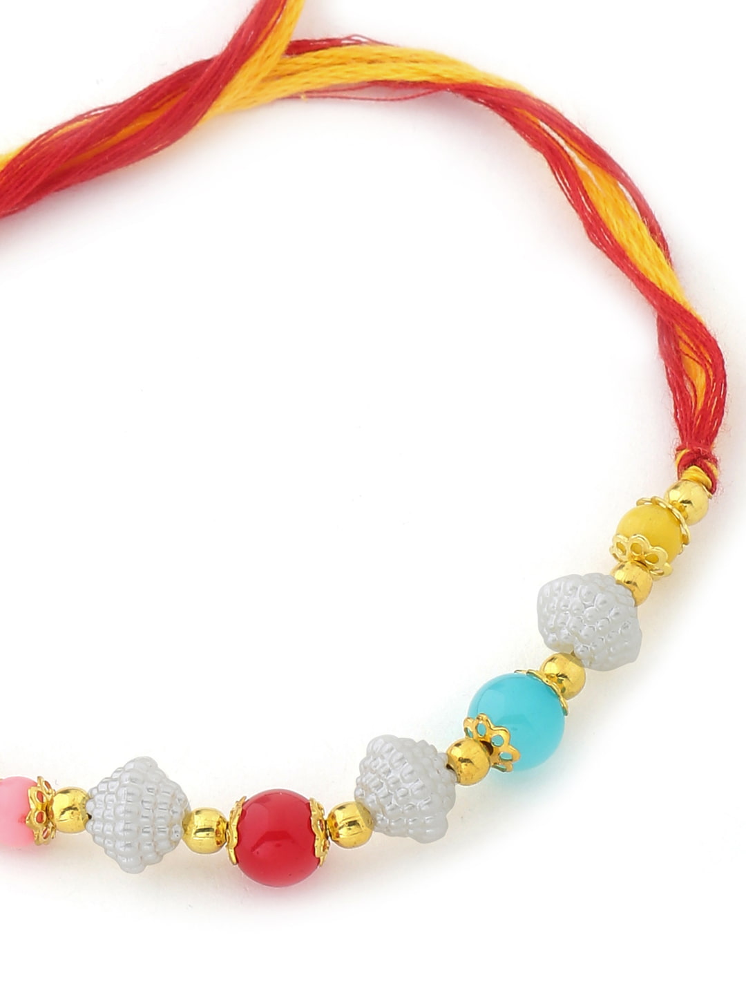 Multi-Color Pearls Bhai Bhabhi Rakhi-Viraasi