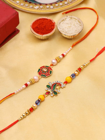 Set of 2 Multi-Color Rakhi for Brother-Viraasi