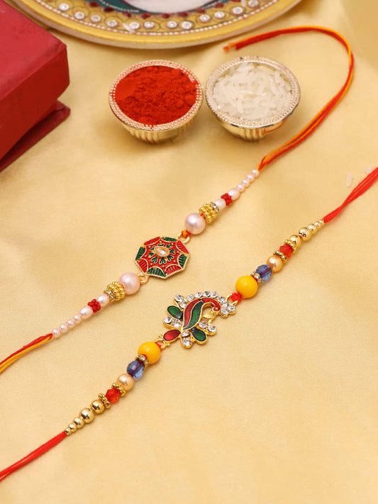 Set of 2 Multi-Color Rakhi for Brother-Viraasi