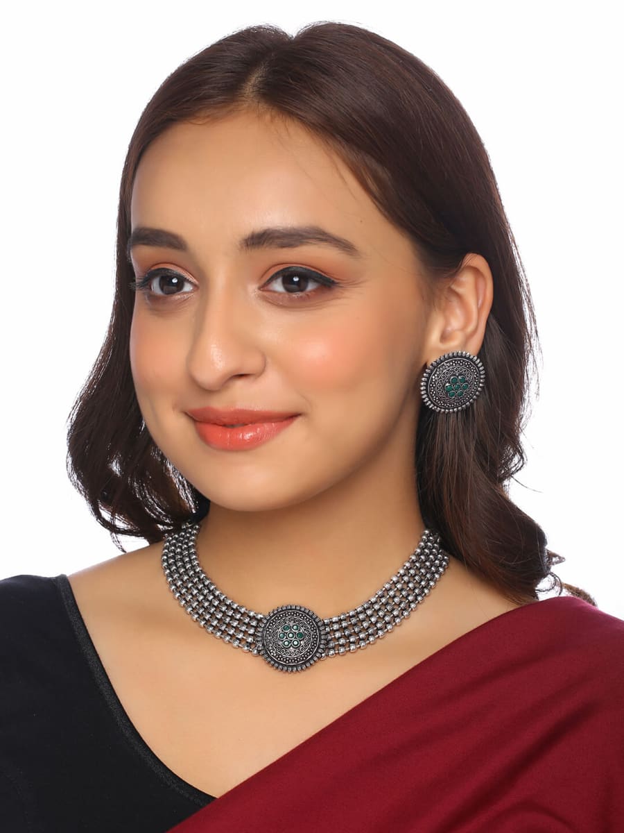 oxidized-choker-necklace-set-viraasi