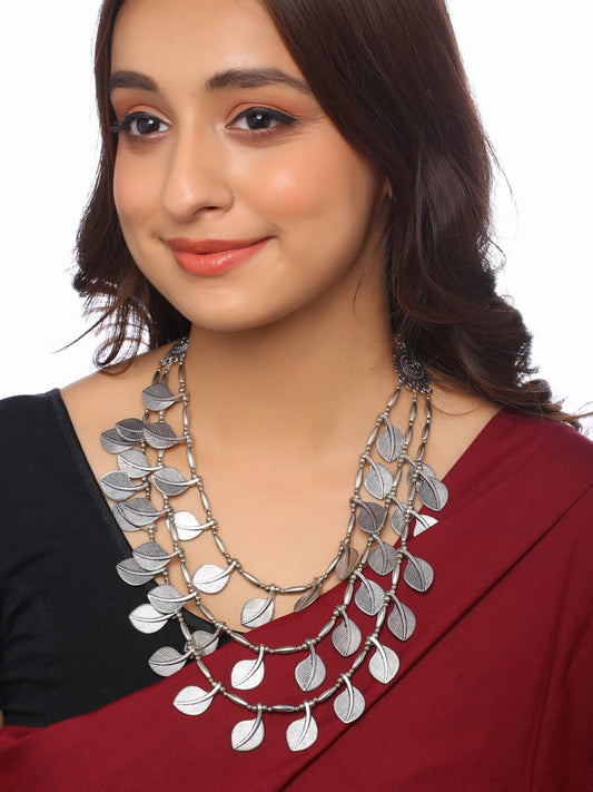 antique-leaves-shape-oxidized-necklace-for-women-viraasi