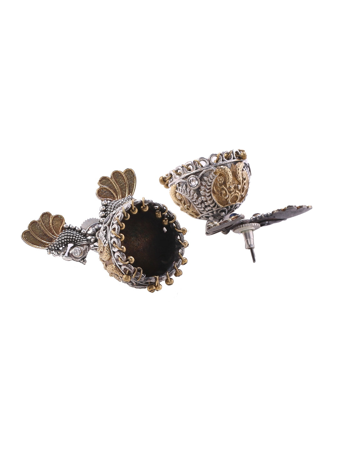 classy-dual-tone-peacock-shape-jhumka-earring-viraasi