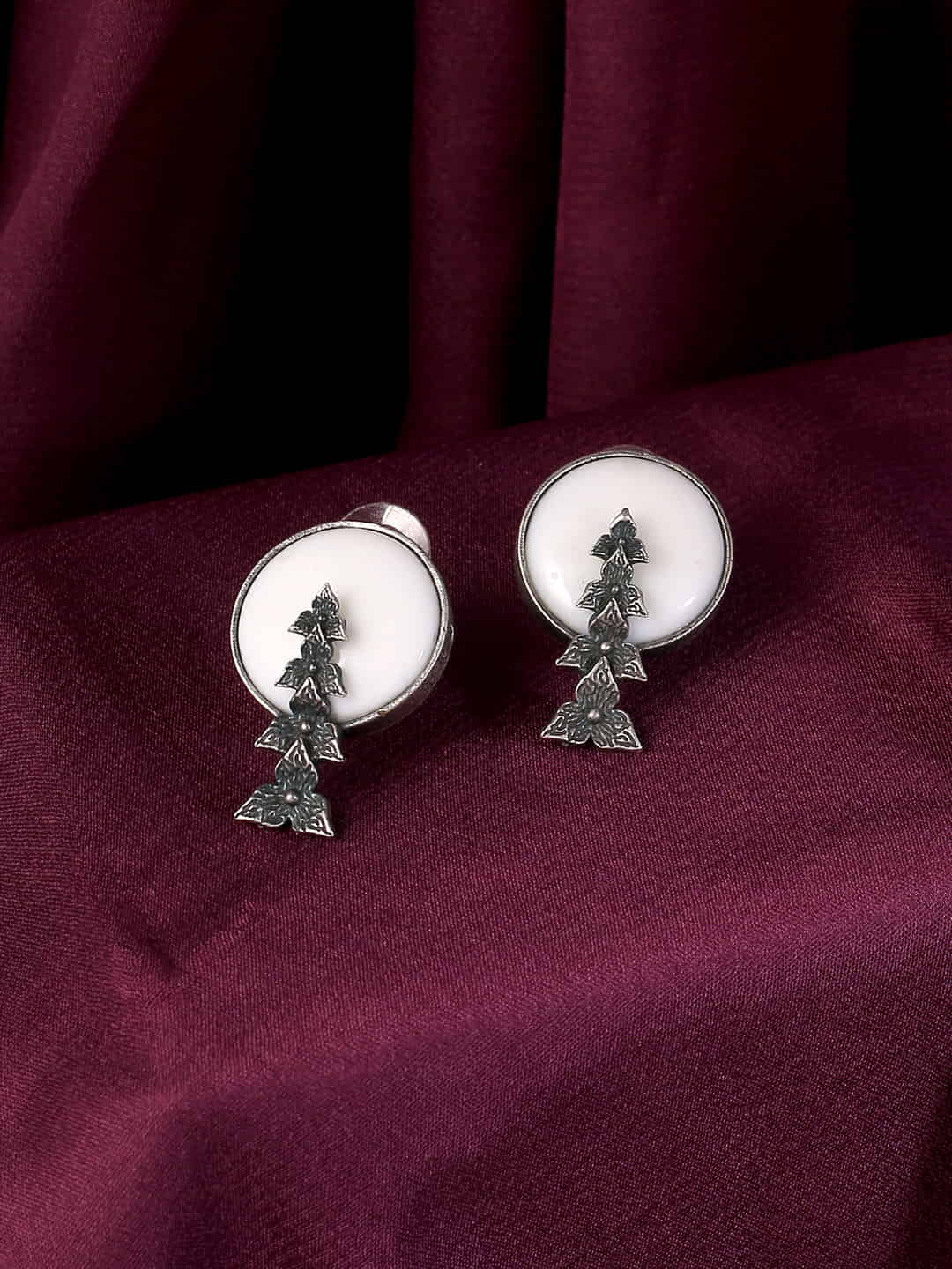 floral-shape-oxidized-stud-earrings-white-stone-viraasi