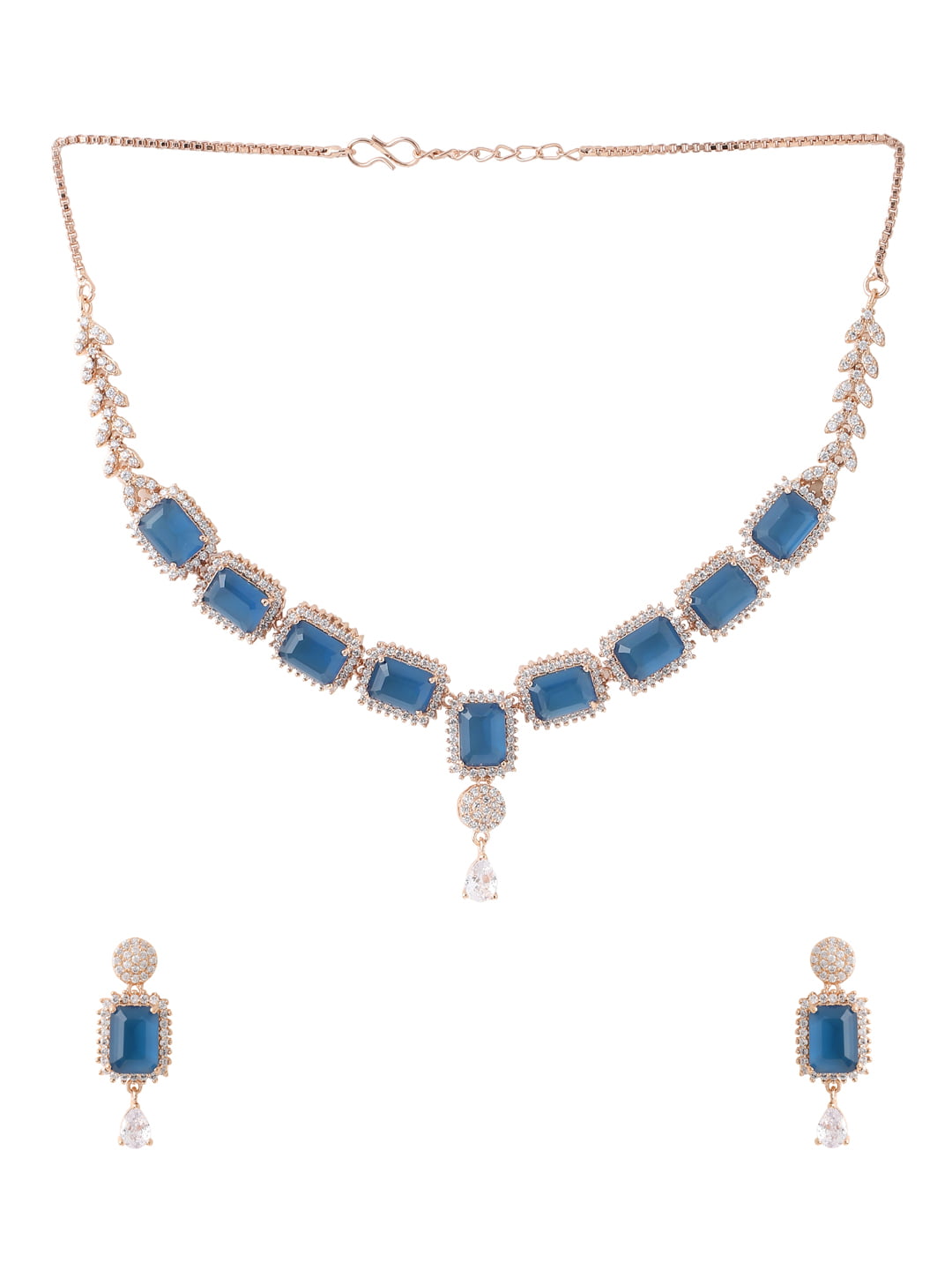 rose-gold-plated-american-diamond-necklace-set-sapphire-color-viraasi