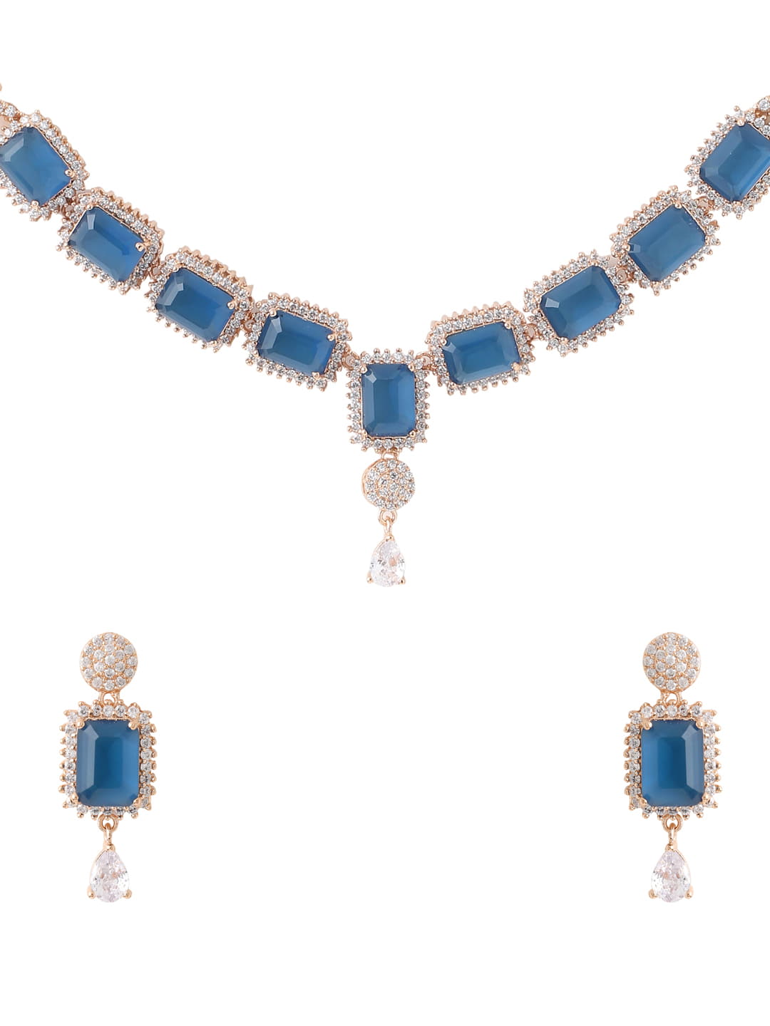 rose-gold-plated-american-diamond-necklace-set-sapphire-color-viraasi