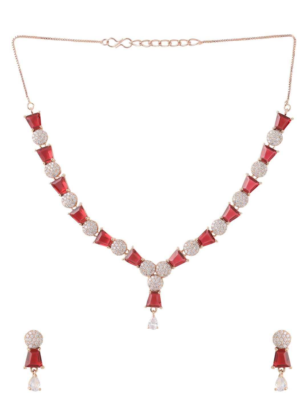 american-diamond-necklace-set-with-drop-diamond-viraasi