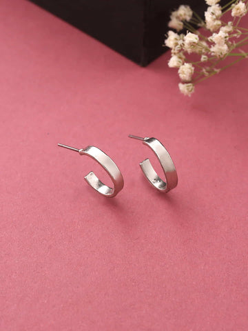 Silver Plated Minimal Stud Earrings for Women