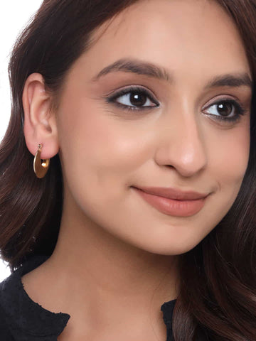 Gold Plated Hoop Stud Earrings