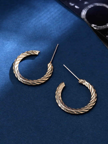 Stylish Gold Plated Hoop Earrings for Women