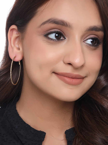 Gold Plated Minimal Ethnic Hoop Earrings