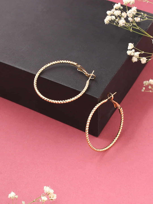 Gold Plated Minimal Ethnic Hoop Earrings