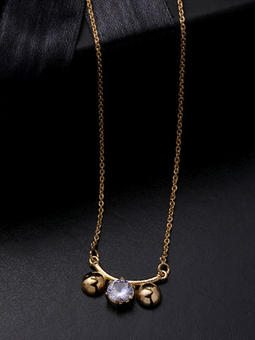 Gold Plated Classic American Diamond Necklace