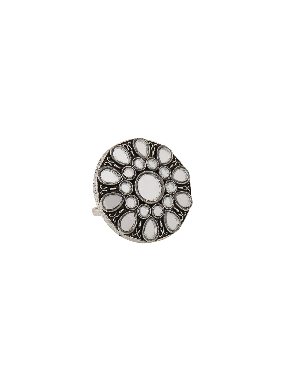 antique-oxidised-floral-shape-mirror-ring-viraasi